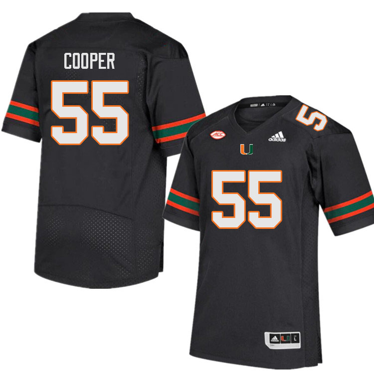 Men #55 Anez Cooper Miami Hurricanes College Football Jerseys Sale-Black